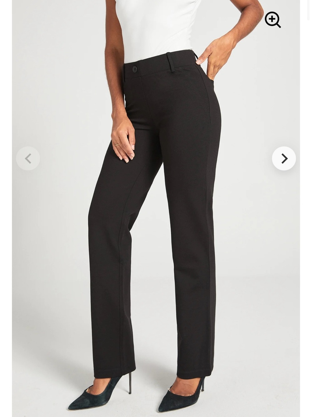 Betabrand Skinny Leg Two Pocket Dress Pant Yoga Pants (Black) XS